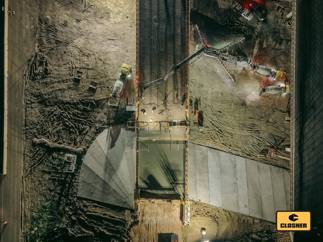 Closner-supported paving equipment working on a Texas jobsite