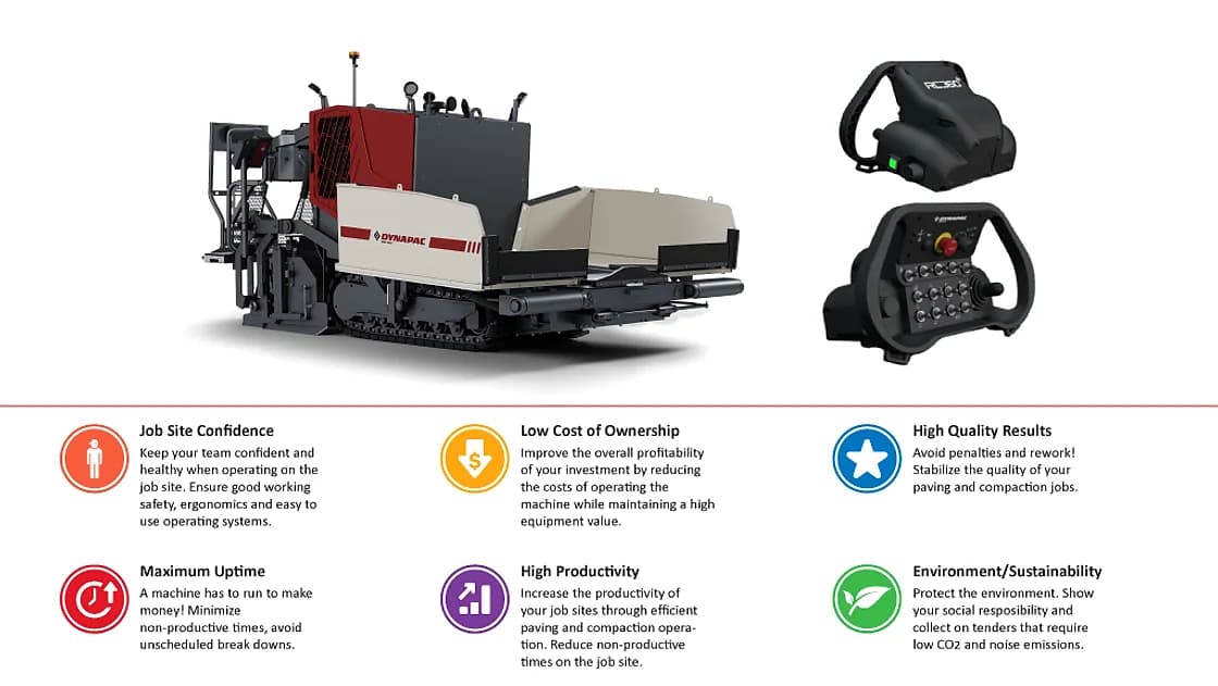 Dynapac D12C Compact Paver paving system view OEM photo