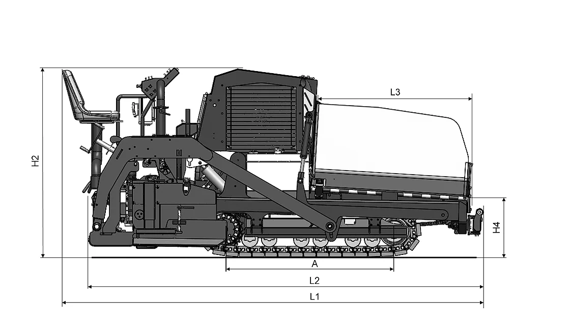 Dynapac D17C Commercial Paver front and side profile OEM photo