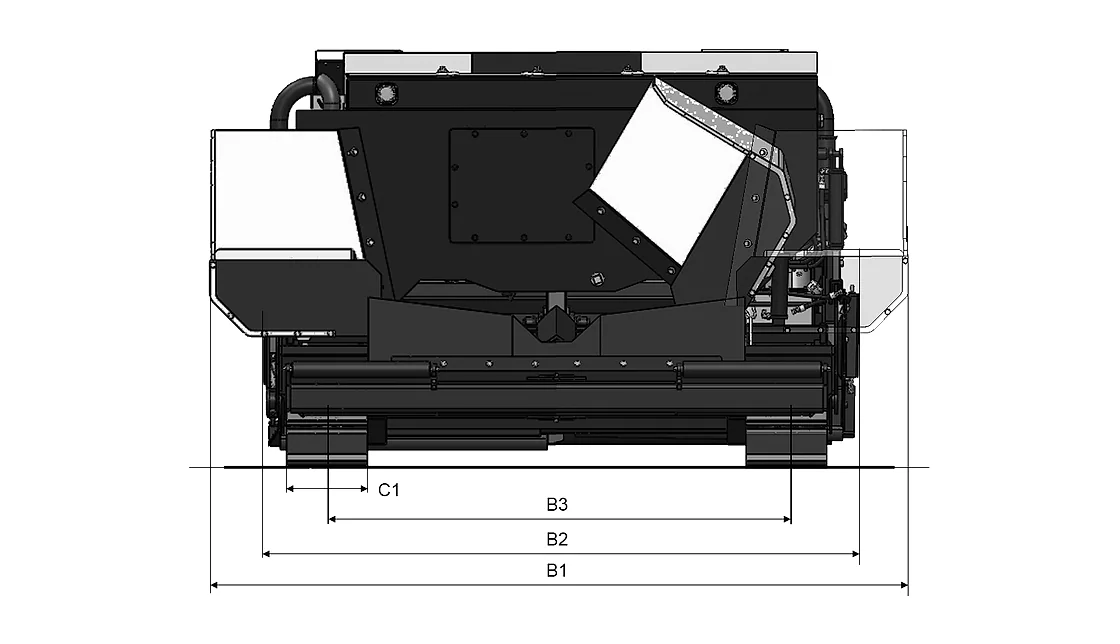 Dynapac D17C Commercial Paver front and side profile OEM photo