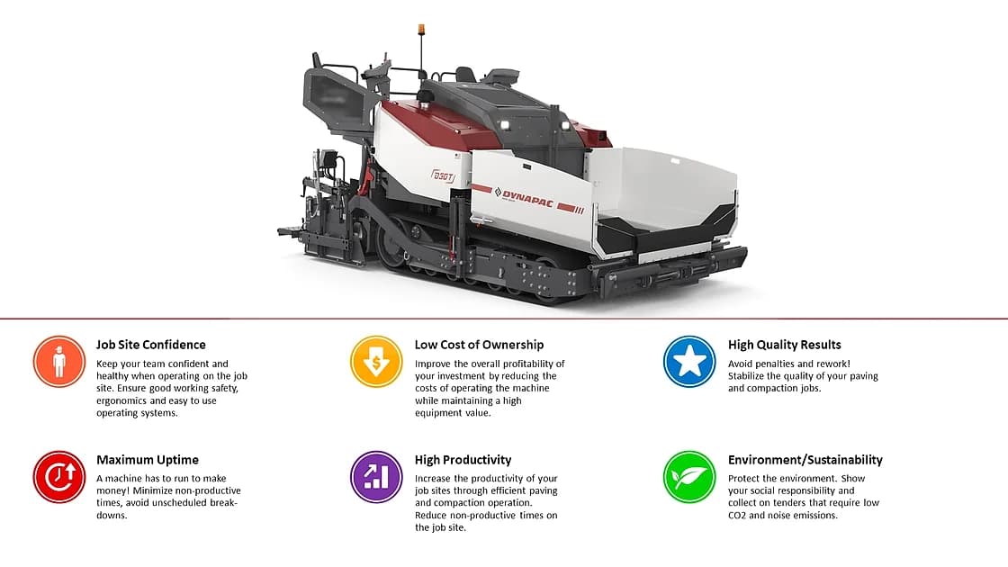 Dynapac D30T Tracked Paver feed and hopper area OEM photo