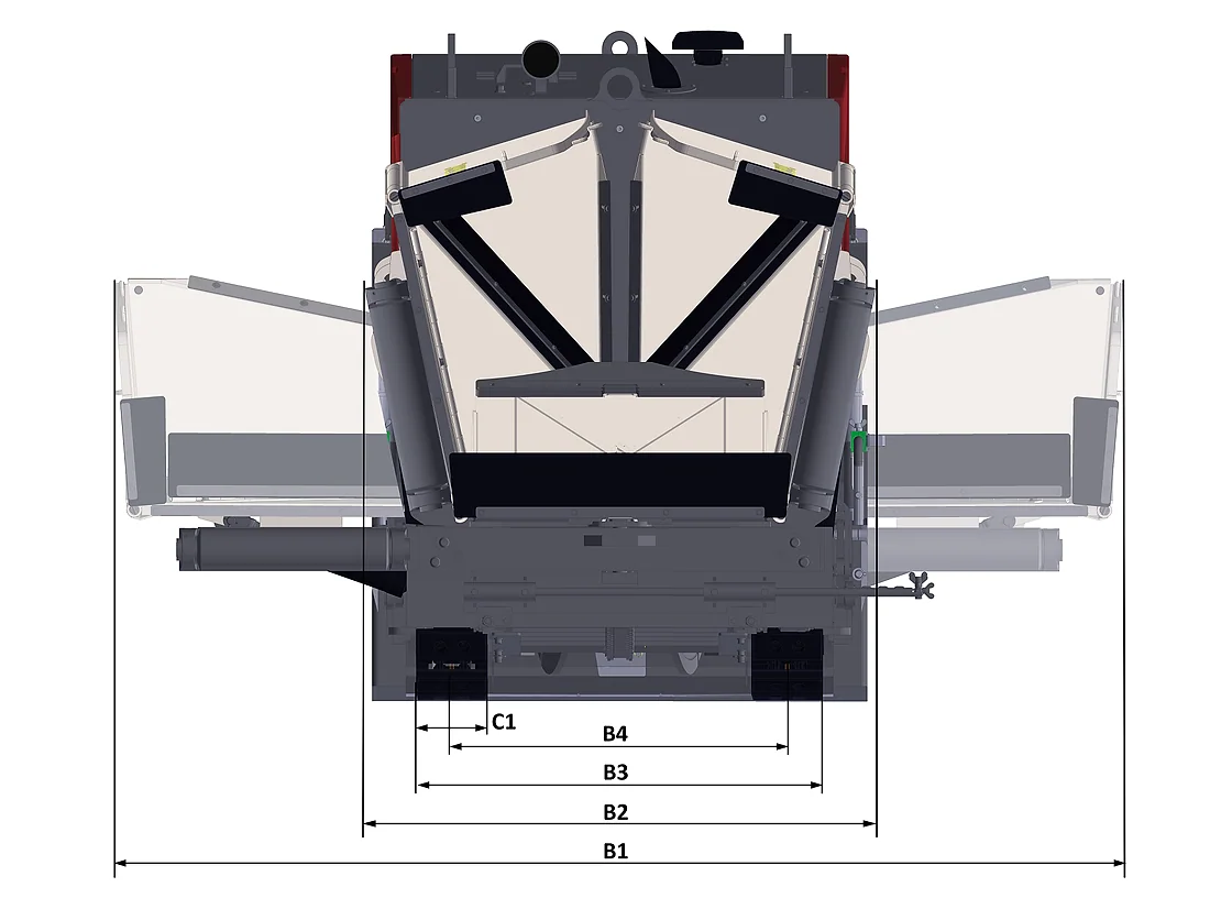 Dynapac F1250CS PLUS Compact Tracked Paver material flow detail OEM photo