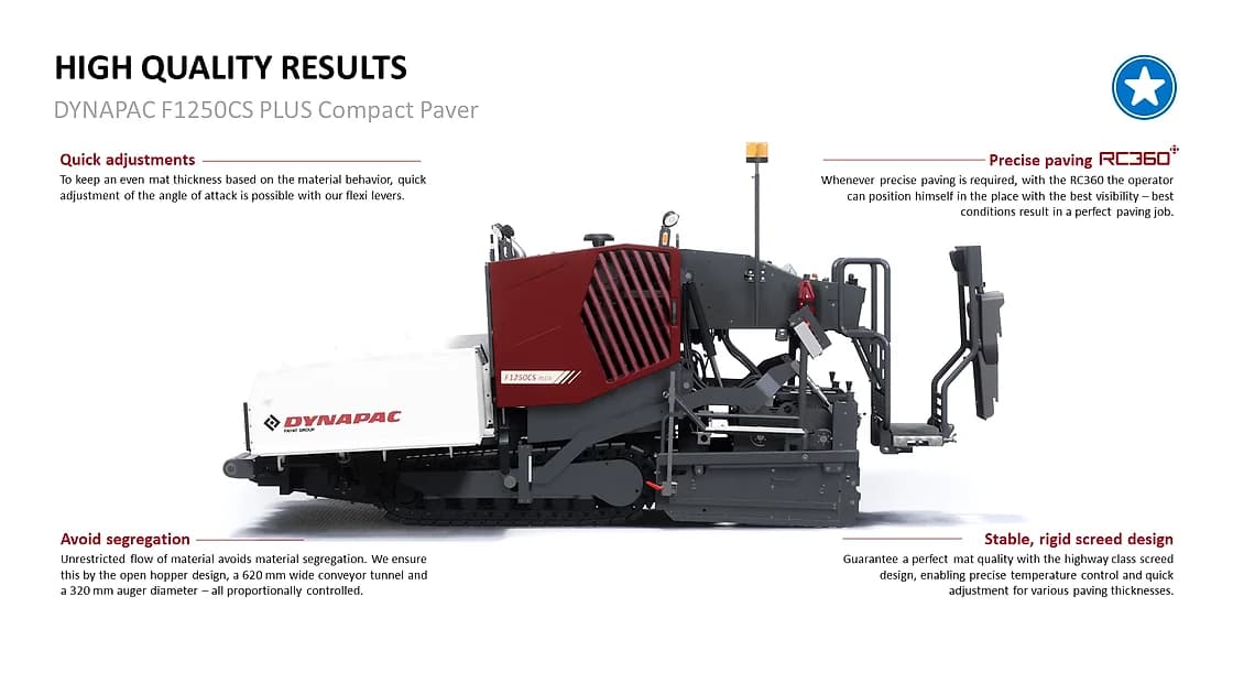 Dynapac F1250CS PLUS Compact Tracked Paver paving system view OEM photo