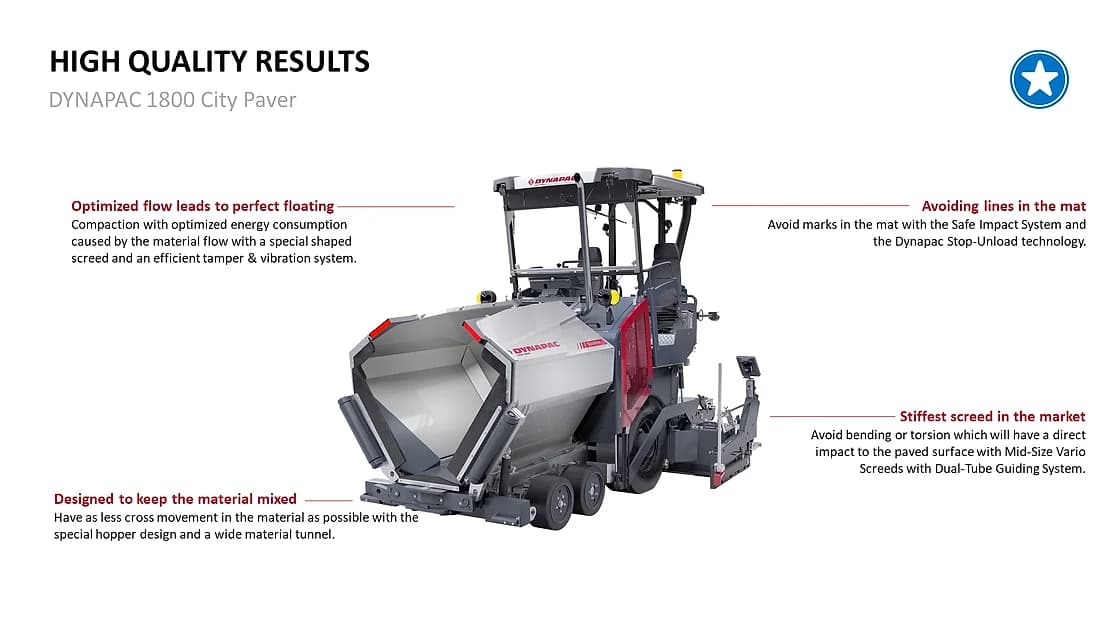 Dynapac F1800W Wheeled Paver paving system view OEM photo