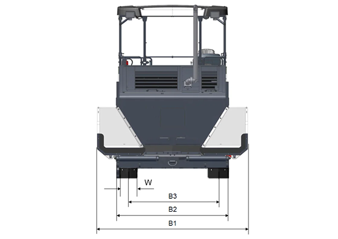 Dynapac F2500WS Wheeled Paver front and side profile OEM photo