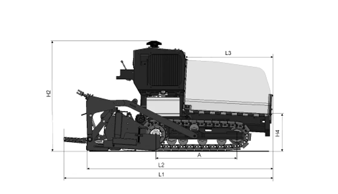 Dynapac FC1300C II Compact Paver front and side profile OEM photo