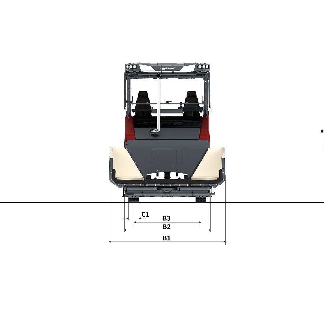 Dynapac SD25 110C Tracked Paver front and side profile OEM photo