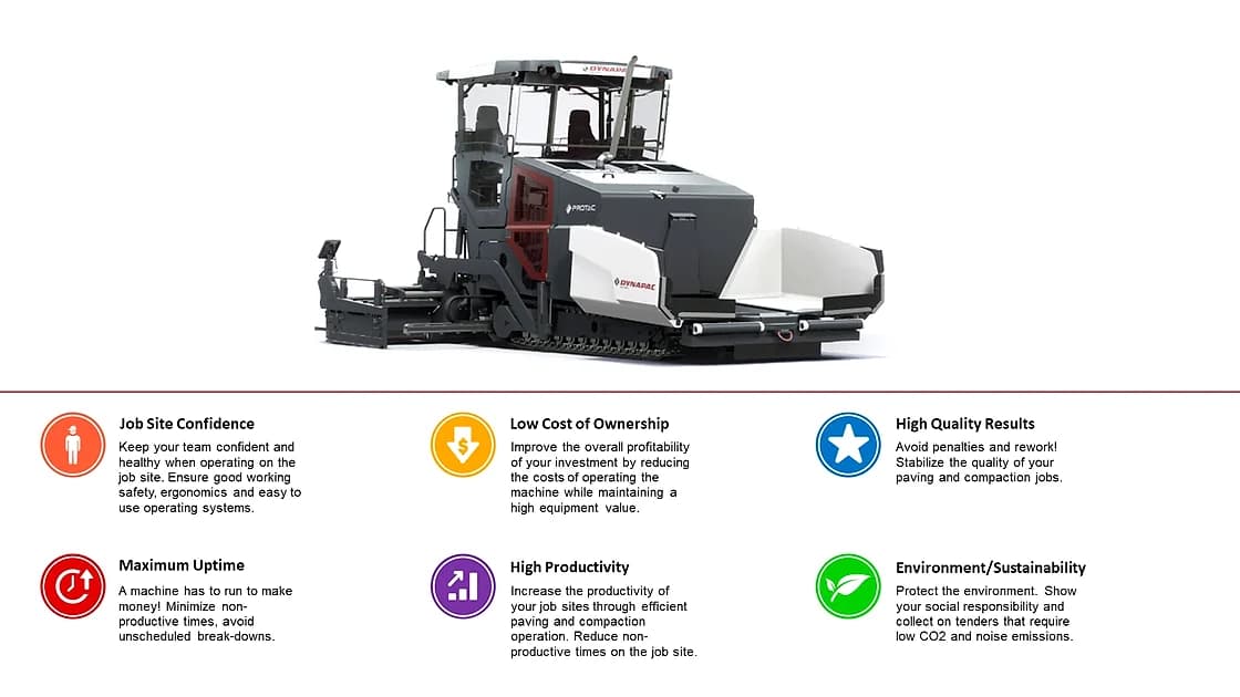 Dynapac SD2500CS PROTAC Spray Paver feed and hopper area OEM photo