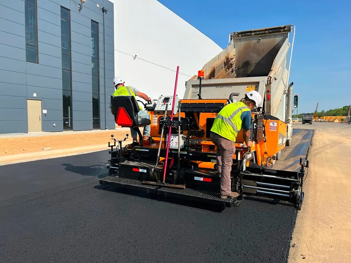 LeeBoy 8520C Asphalt Paver jobsite working view OEM photo