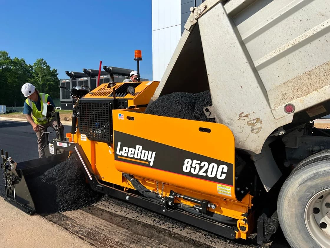 LeeBoy 8520C Asphalt Paver feed and hopper area OEM photo