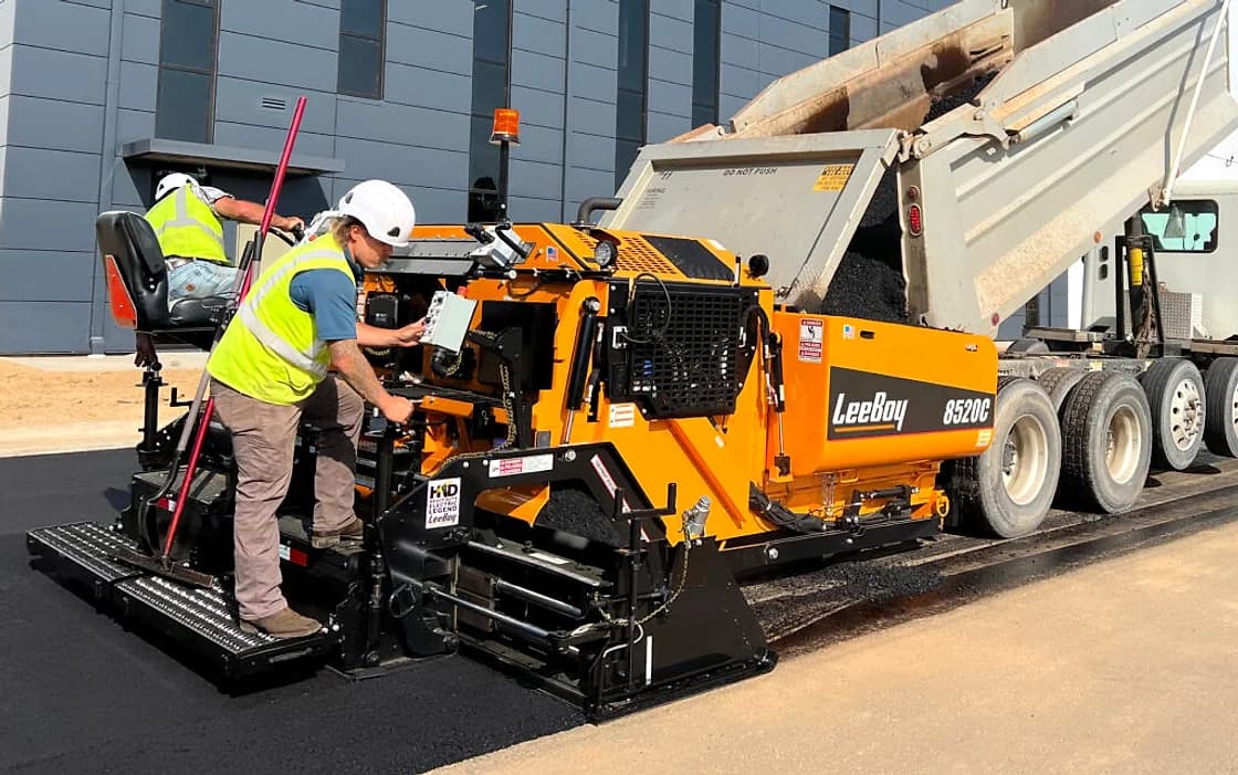 LeeBoy 8520C Asphalt Paver jobsite working view OEM photo