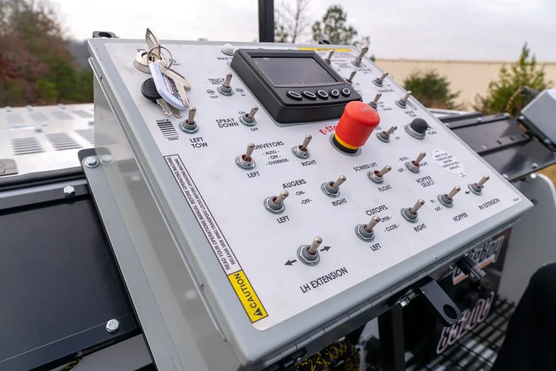 LeeBoy 8520C Electric Asphalt Paver feed and hopper area OEM photo