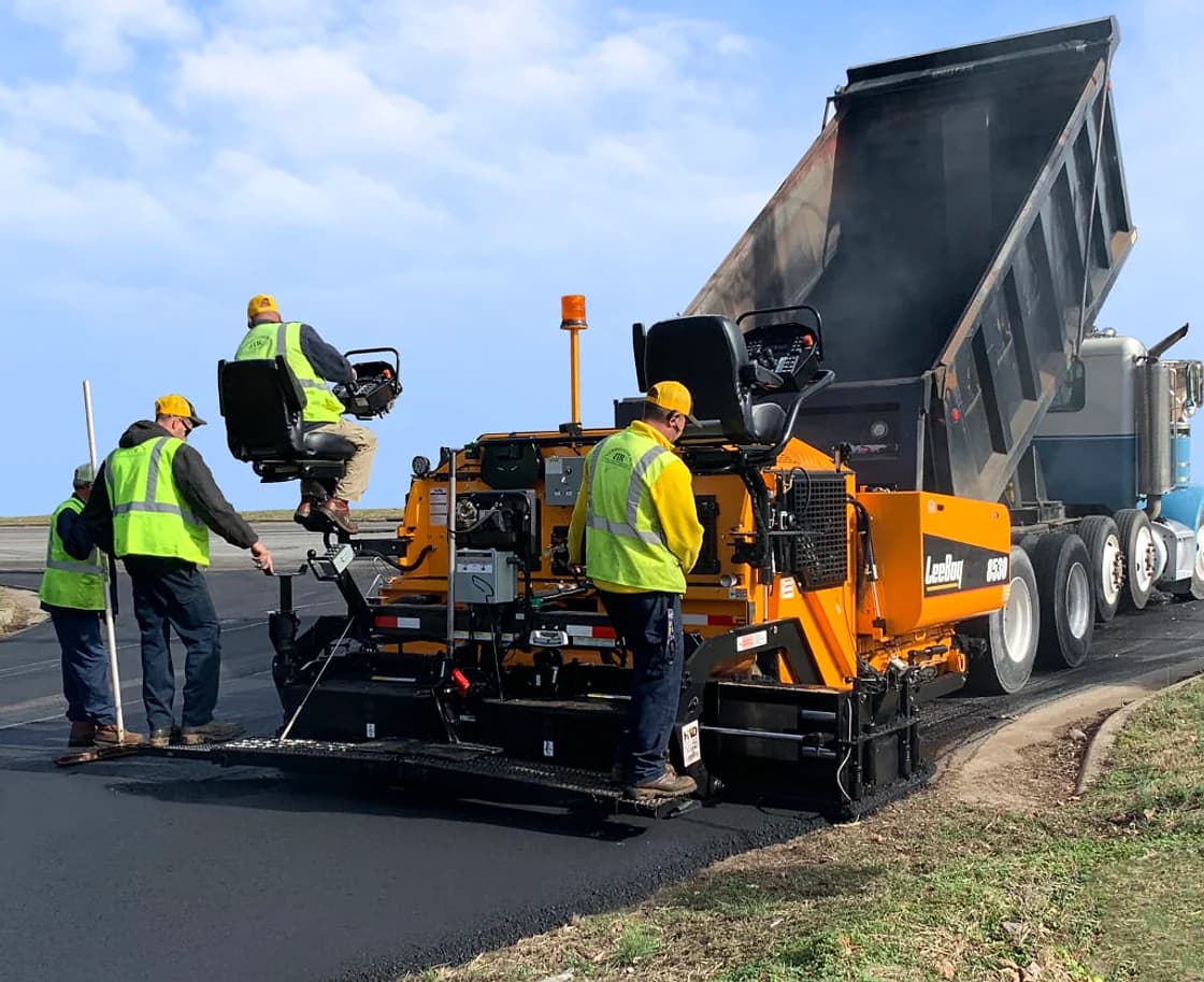 LeeBoy 8530 Asphalt Paver jobsite working view OEM photo