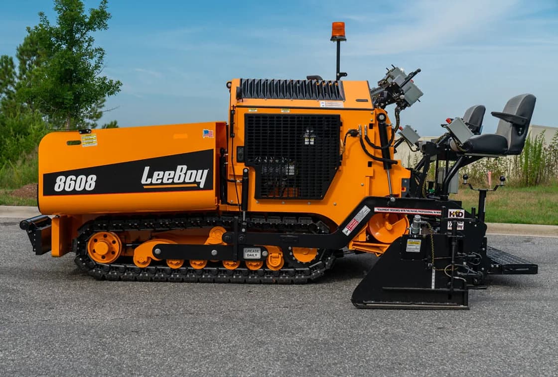 LeeBoy 8608 Asphalt Paver jobsite working view OEM photo