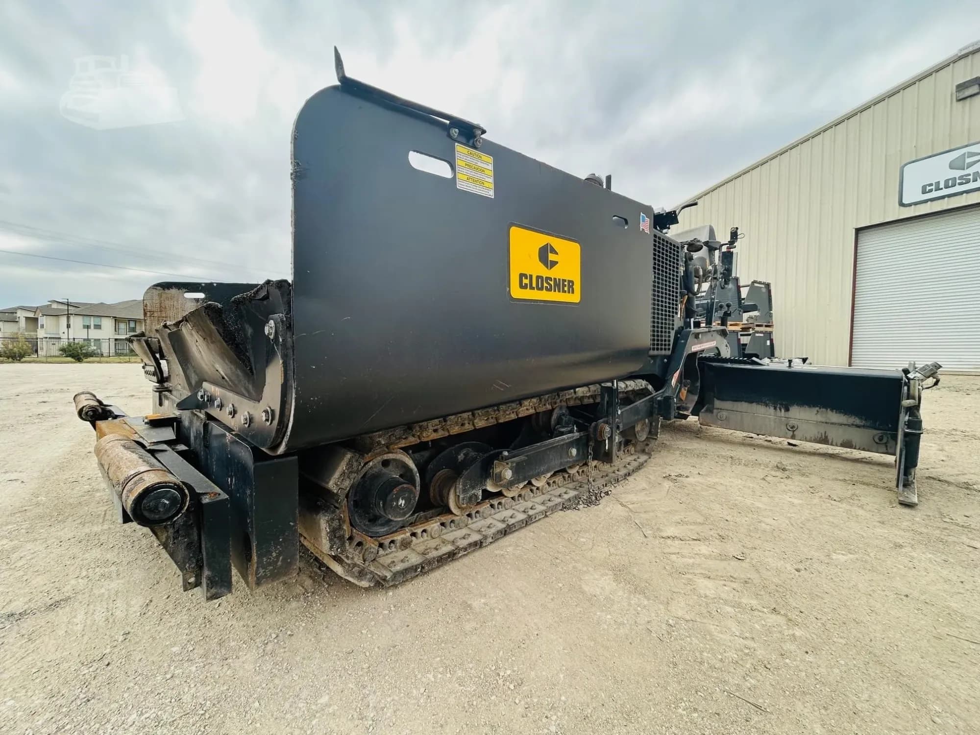 A 2023 LeeBoy 8608 asphalt paver in good condition, shown from a front-quarter angle on a paved lot.