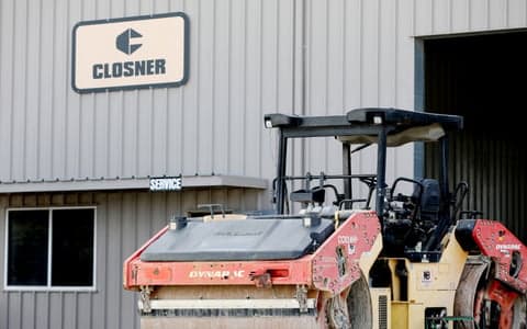 Closner Equipment full-service branch and Dynapac roller