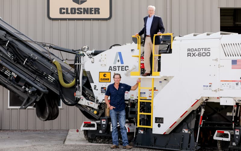 Bennett Closner and JB Closner with a Roadtec RX-600 cold planer