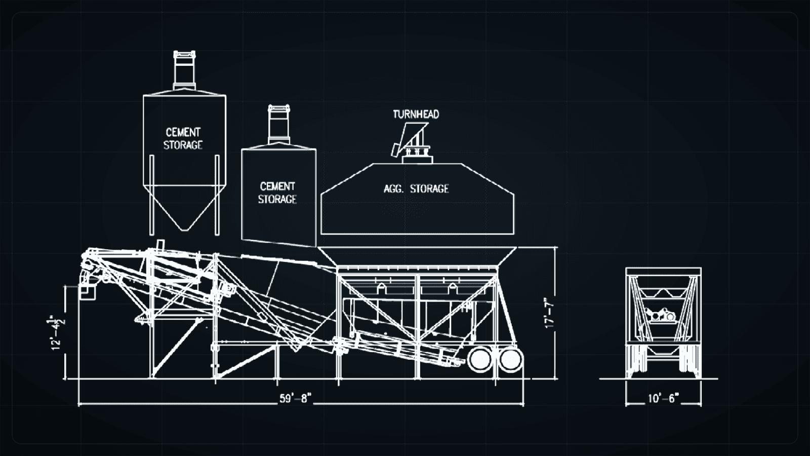 Astec drawing for the CON-E-CO LO-PRO 12 concrete batch plant