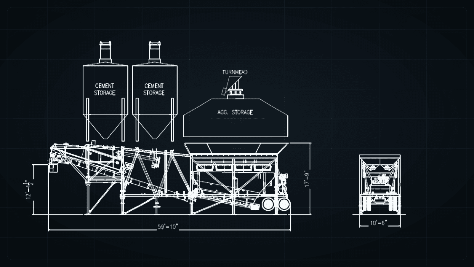 Astec drawing for the CON-E-CO LO-PRO 12RS concrete batch plant