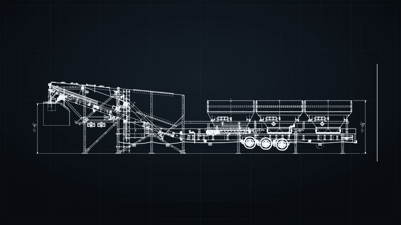 Astec drawing for the CON-E-CO LO-PRO 235D Decumulative concrete batch plant