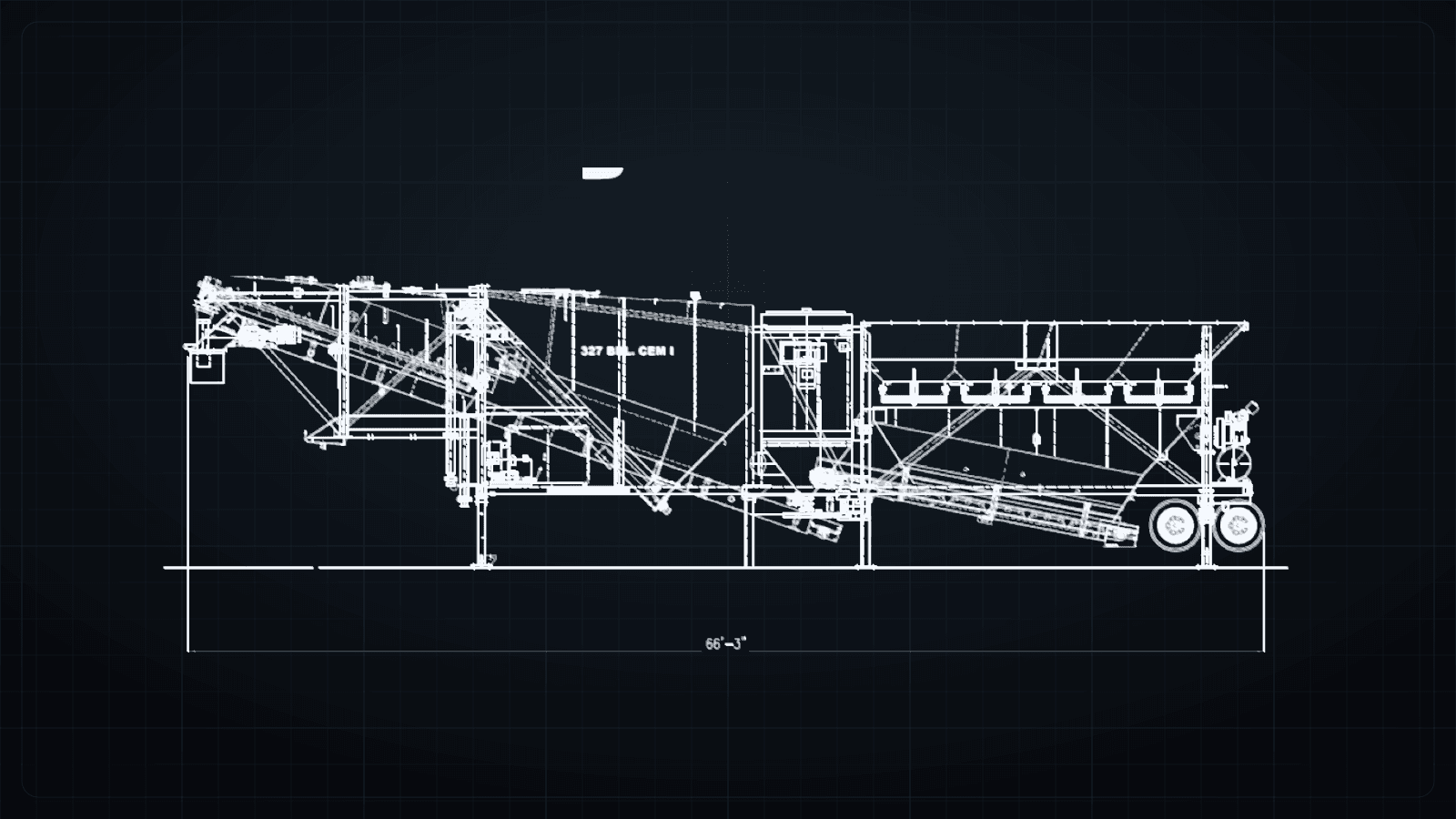 Astec drawing for the CON-E-CO LO-PRO 327S concrete batch plant