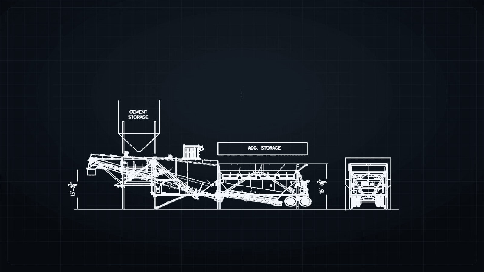 Astec drawing for the CON-E-CO LO-PRO 427 concrete batch plant
