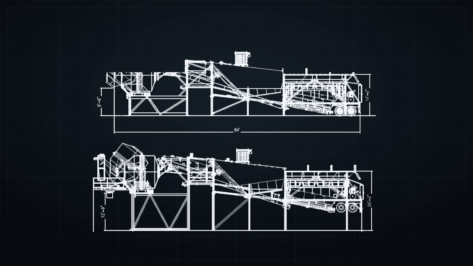 Astec drawing for the CON-E-CO LO-PRO 427CM central-mix concrete batch plant