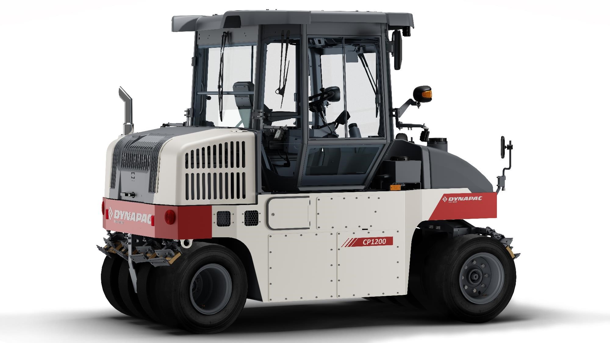 Dynapac CP1200 rear three-quarter view showing operator station and tires